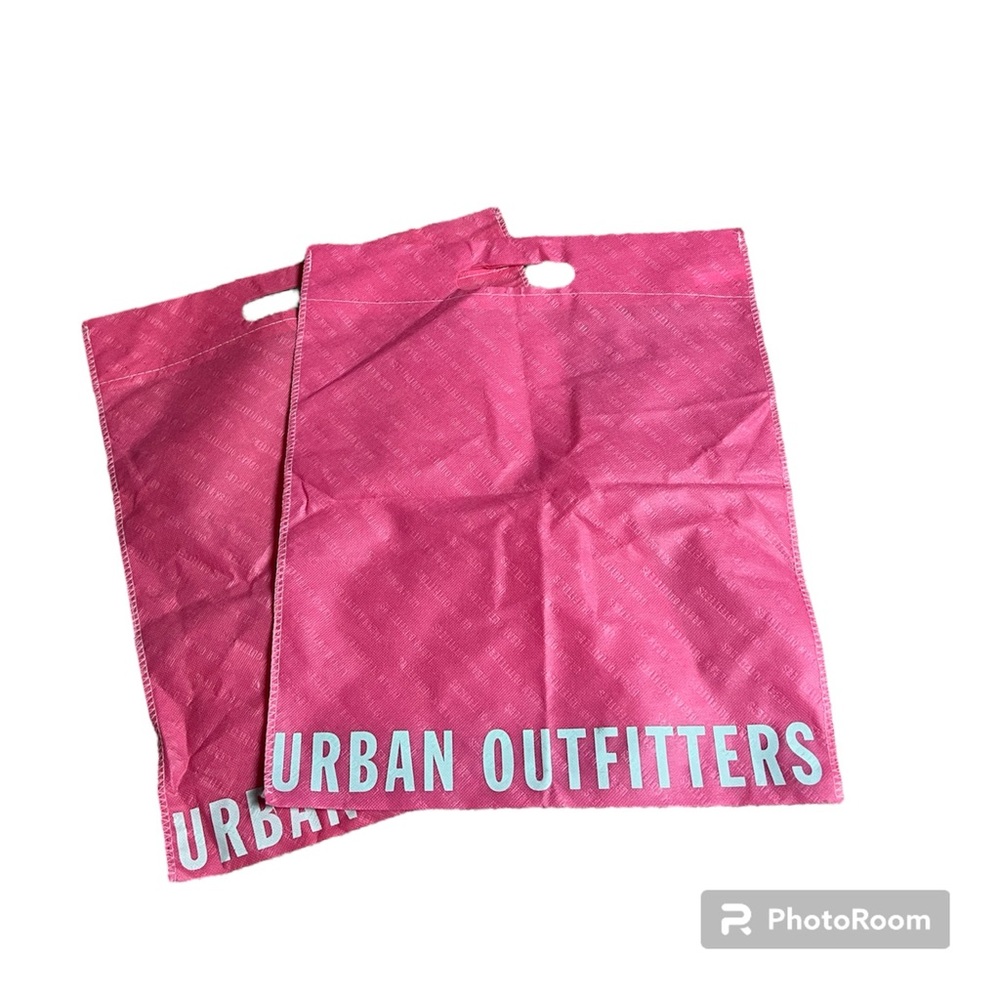 ◻️URBAN OUTFITTERS: Set of two, pink logo medium size reusable bags, preowned◻️